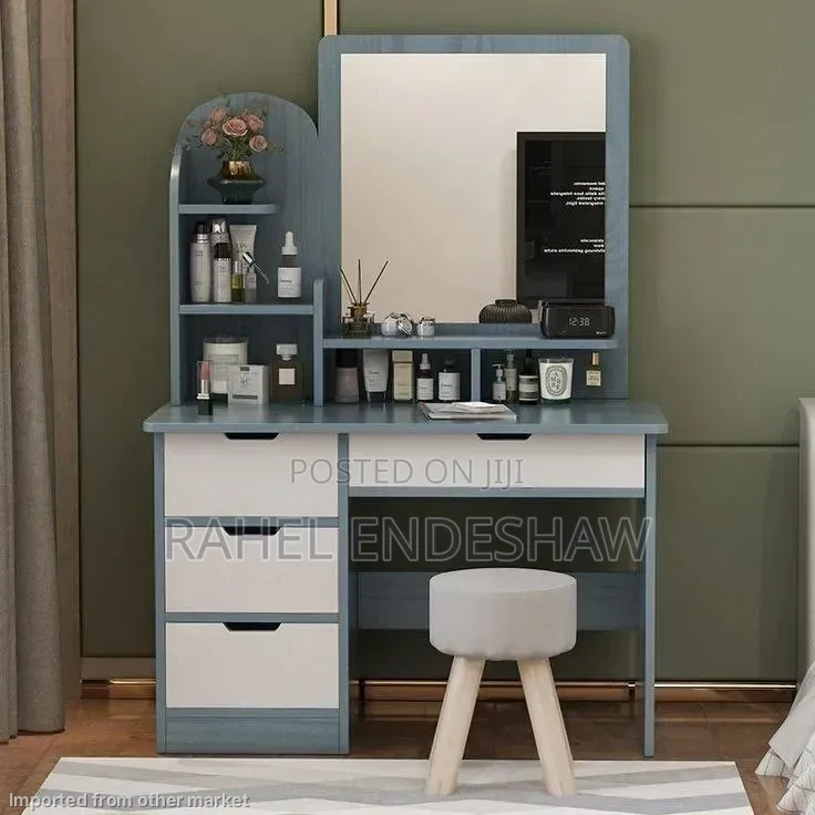 Laminated Dresser With Chair