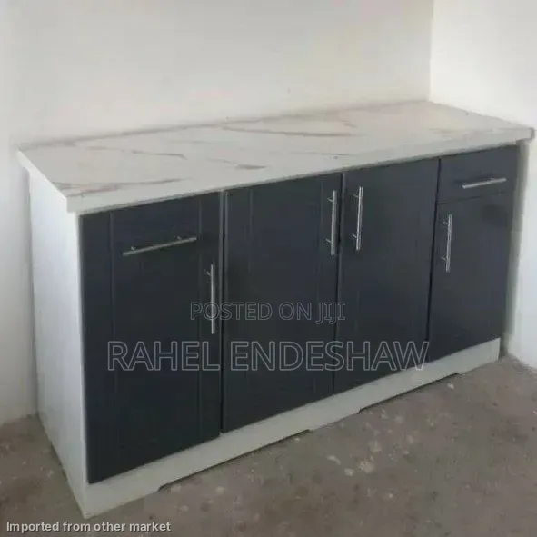 White With Black Kitchen Cabinet